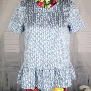 ZARA Light Blue Silky Top